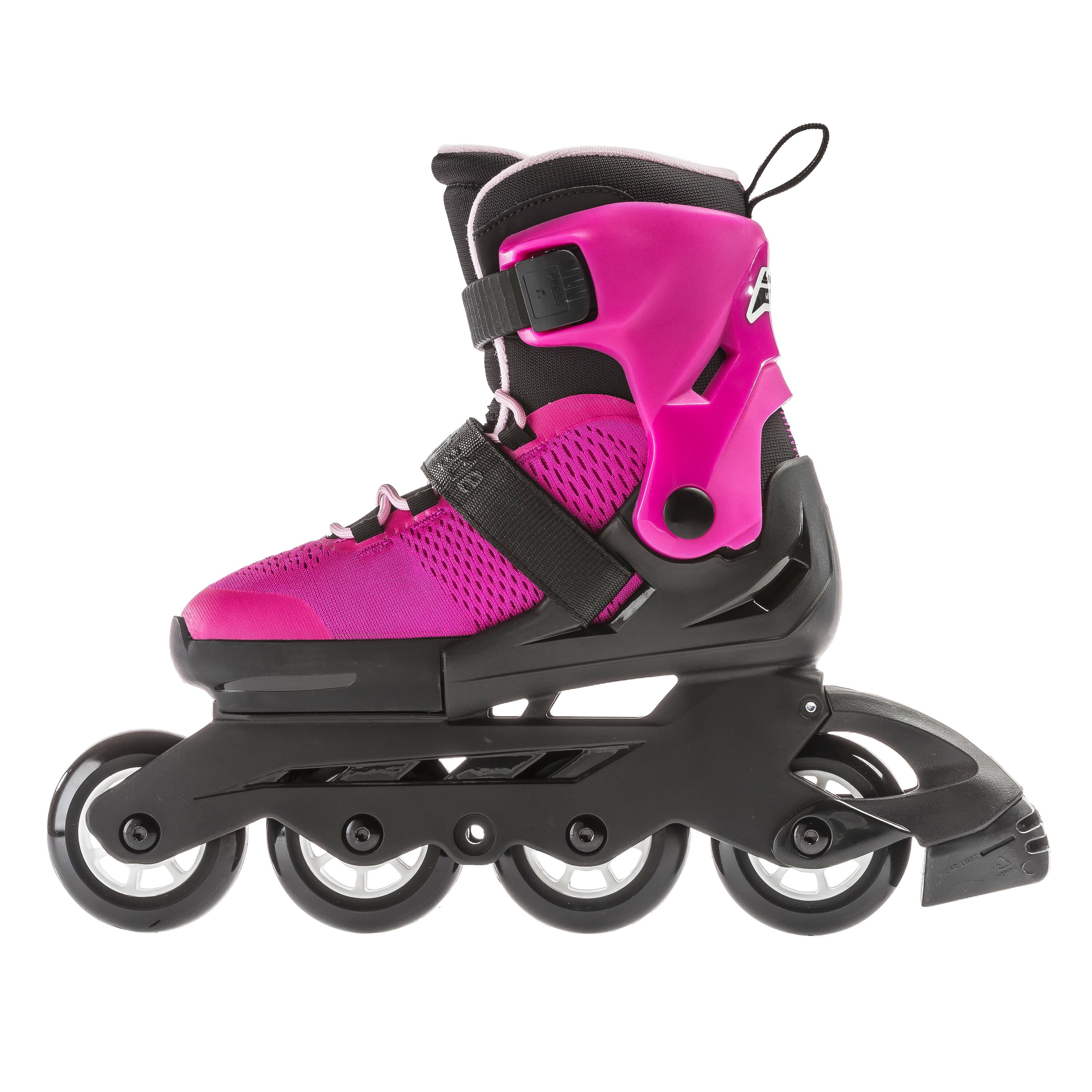 Rollerblade Microblade - Patines en línea ajustables para niña, color rosa  y goma de mascar de burbujas, para jóvenes, rendimiento juvenil